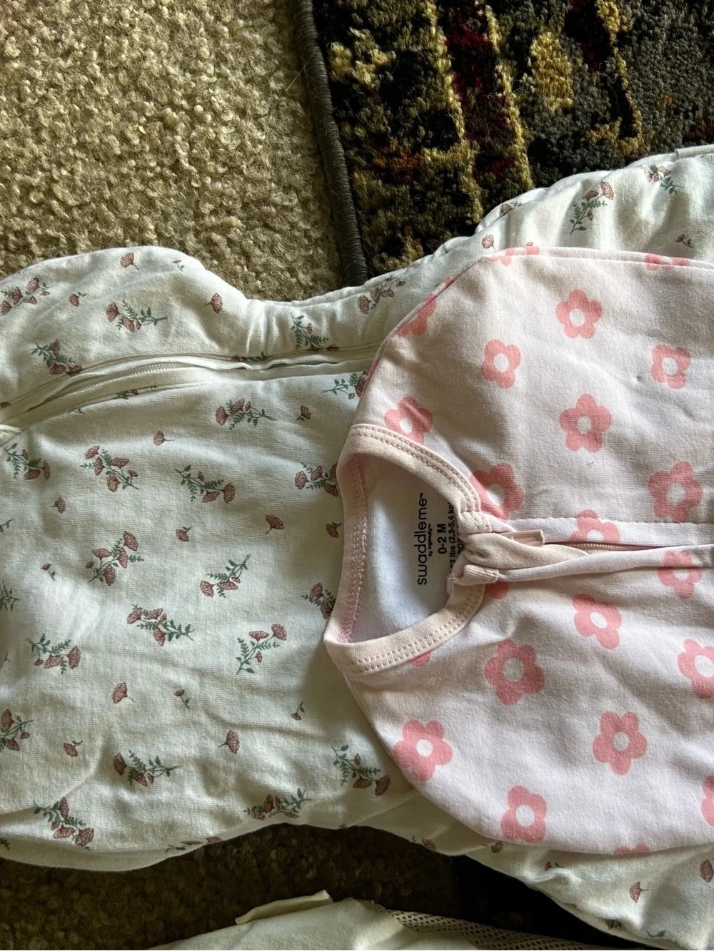 Assorted Baby Sleep Sacks Pack - Pink Floral, Cream, Lemon Print